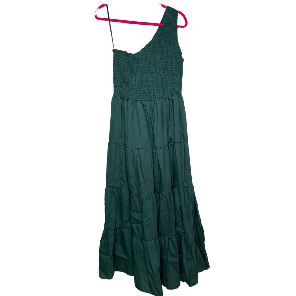 Eloquii Green One-Shoulder Maxi Dress